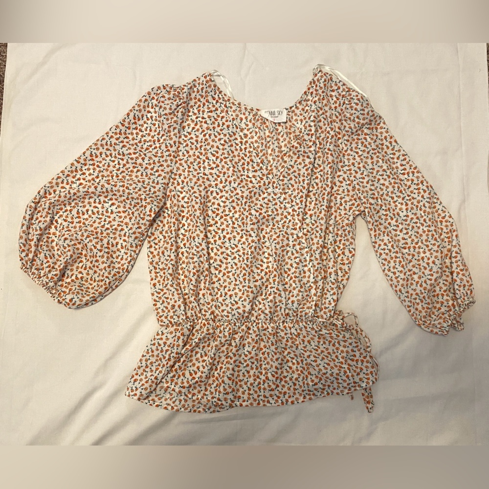 Sienna Sky Orange Floral Blouse